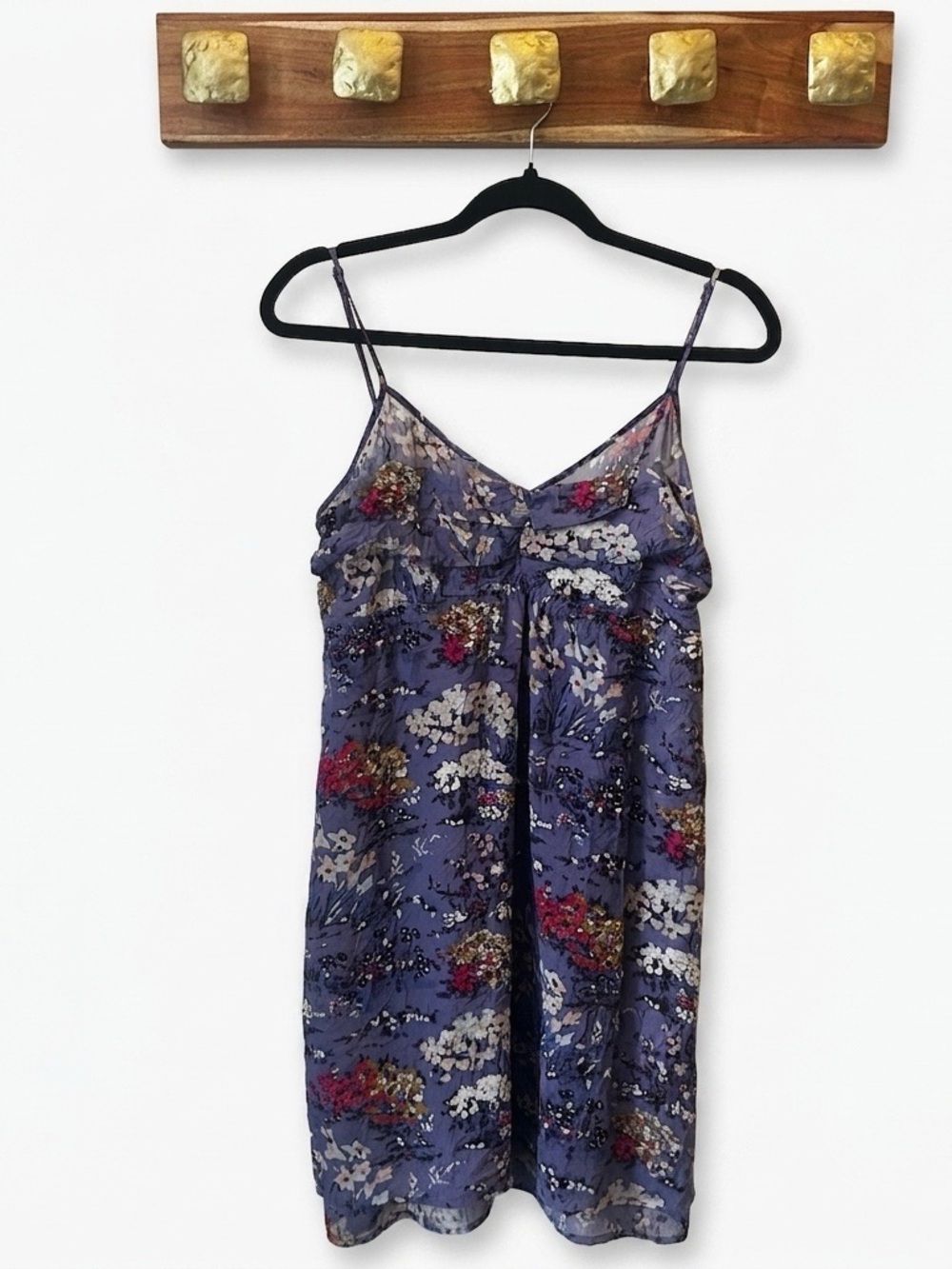 Y2K Boho Cottagecore Floral Ruffle Babydoll Slip Dress Purple AE